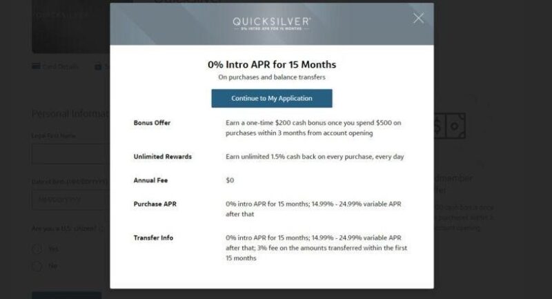Capital One®Quicksilver安全现金奖励信用卡详细信息