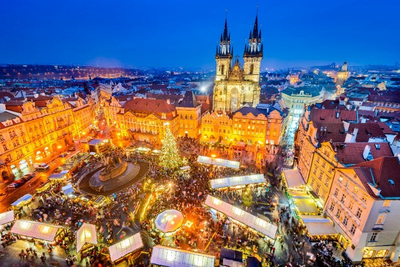 布拉格圣诞市场鸟瞰图