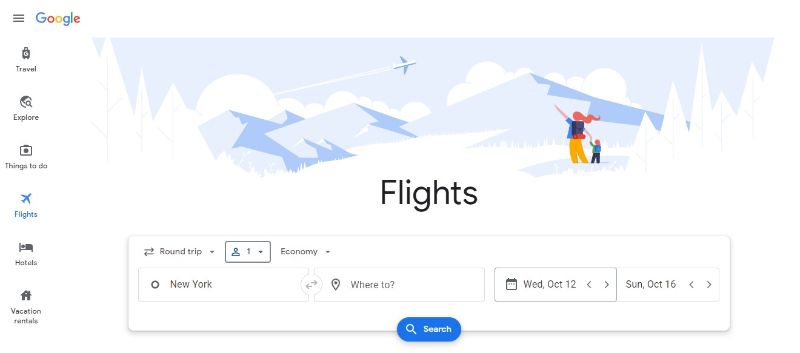 谷歌的航班