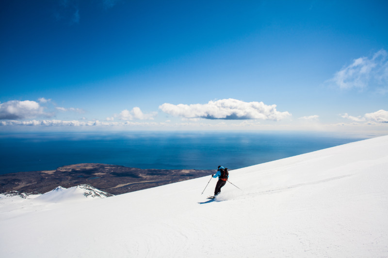 Alpine skiing in Northern Iceland is a popular activity for visitors, as it offers incredible views.